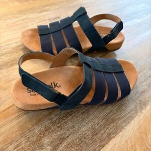 SoftWalk Navy Blue Leather Strappy Wedge Sandals S2401-483 9.5M Comfort Shoe